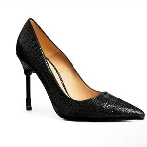 Allsaints NWOB Nova Court Pointed Toe High Heel Pumps Metallic Black Size 6